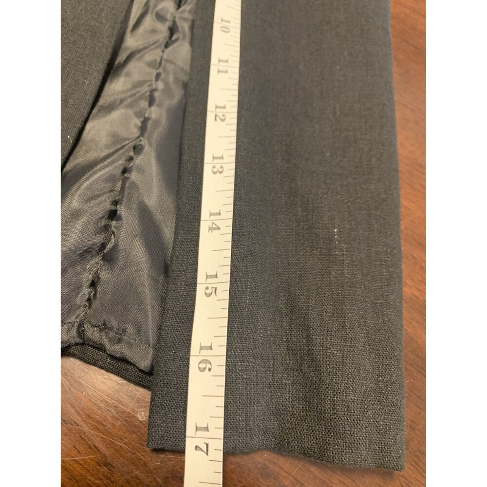 Vintage Ultra Dress N.Y. Black Linen‎ Floral Embroidered Long Dress Size 10 - Picture 8 of 8